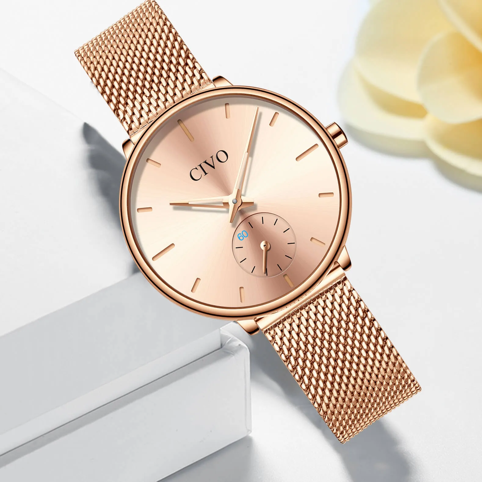 0124C | Quartz Women Watch | Mesh Band