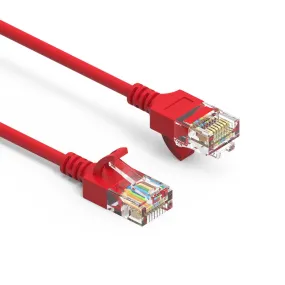 10Ft Cat6A UTP Slim Ethernet Network Booted Cable 28AWG Red