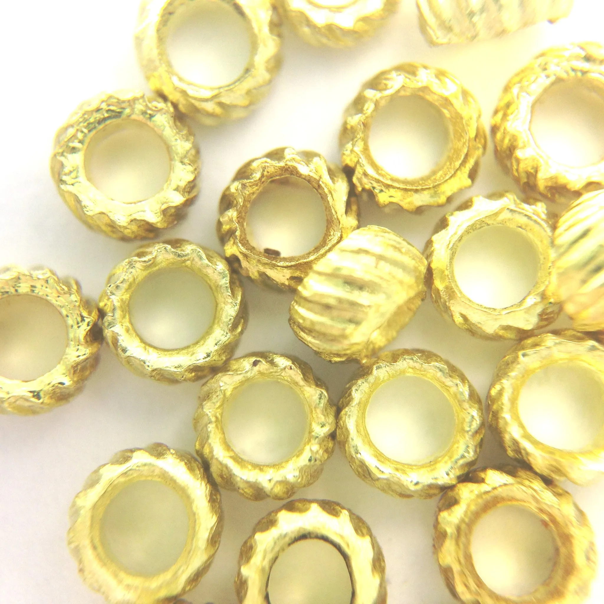 #12 Goldtone French Crimp Bead Raw Brass 5 Gram (~185 pieces)