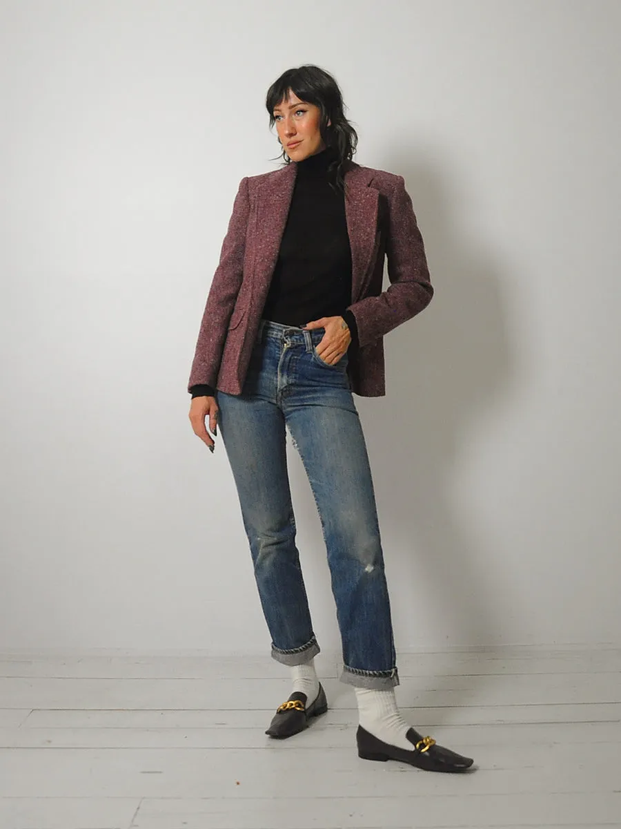 1970's Maroon Wool Tweed Blazer