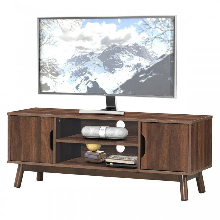 50'' Wood TV Stand with Storage Shelf - Coffee