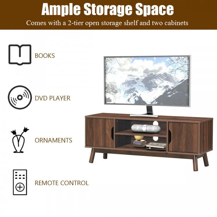 50'' Wood TV Stand with Storage Shelf - Coffee