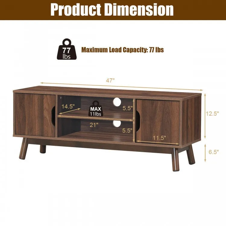 50'' Wood TV Stand with Storage Shelf - Coffee