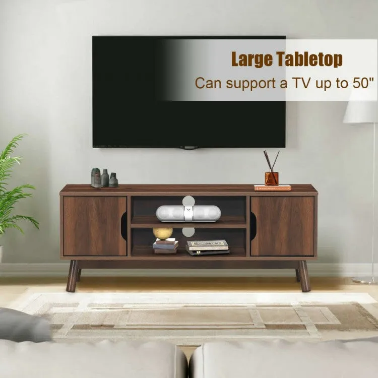 50'' Wood TV Stand with Storage Shelf - Coffee