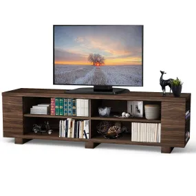 59'' TV Stand MDF Wood Console With Adjustable Shelf