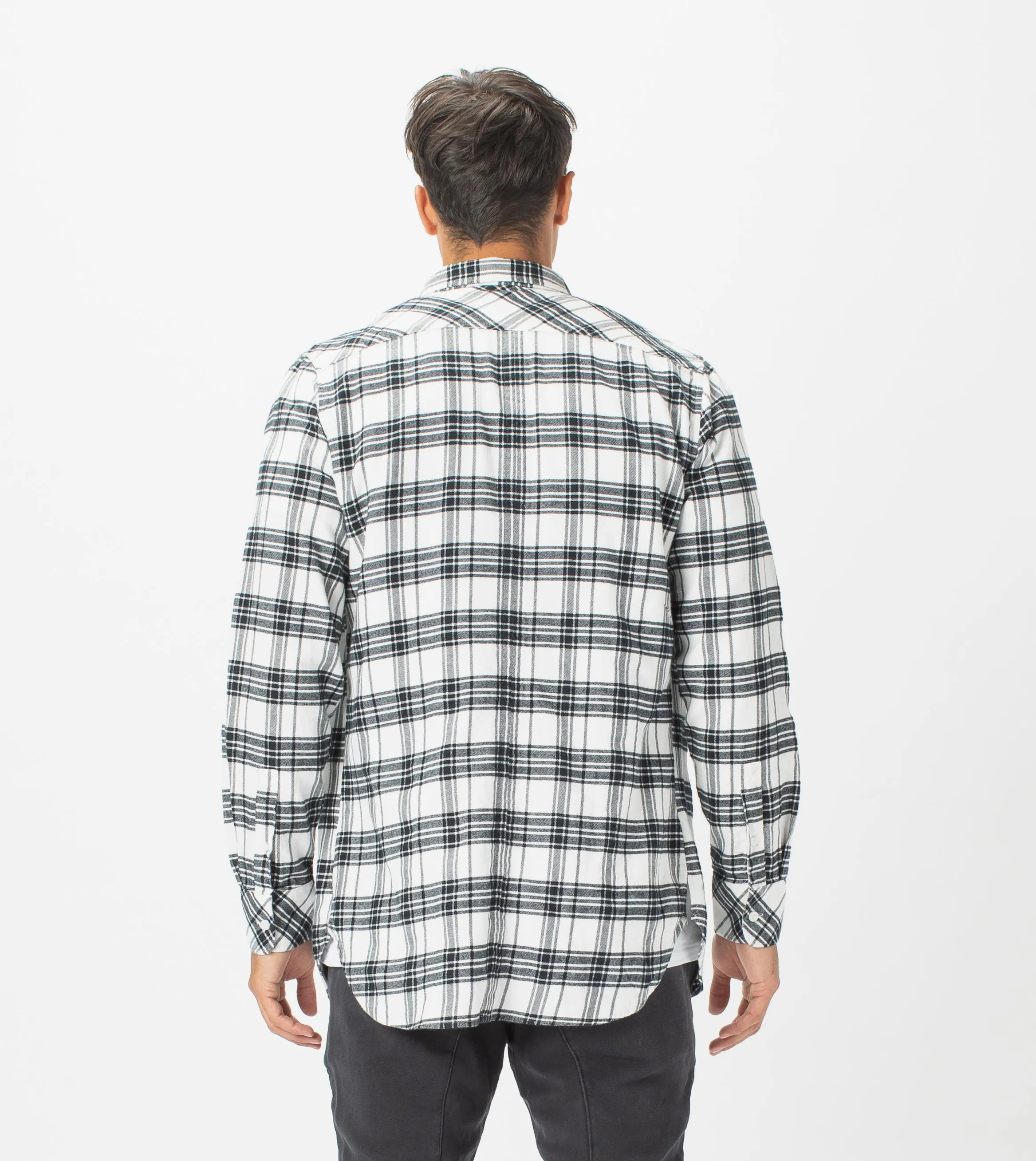 7 Foot Work Flannel LS Shirt Milk/Black