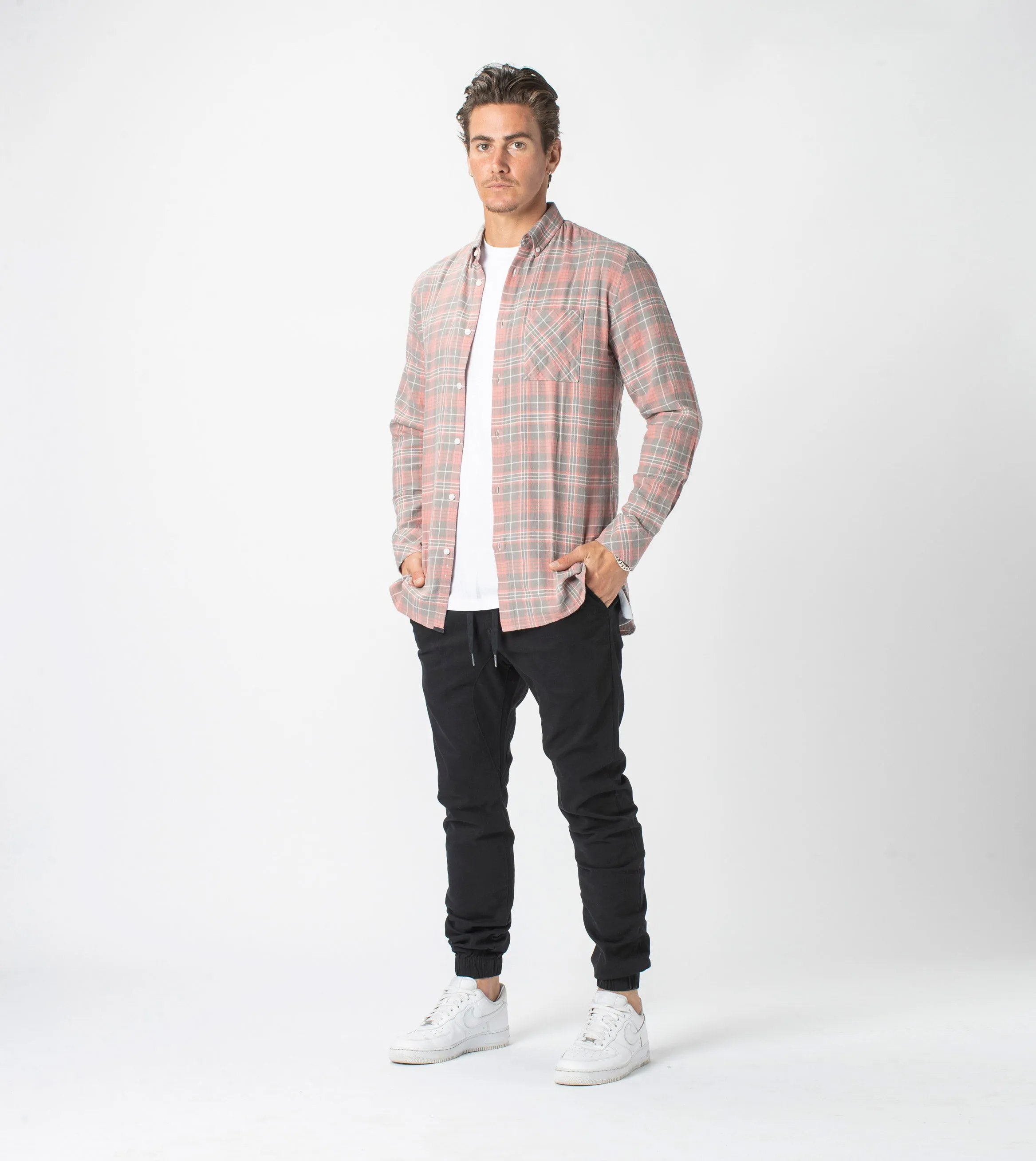 7 Foot Work Flannel LS Shirt Washed Peach