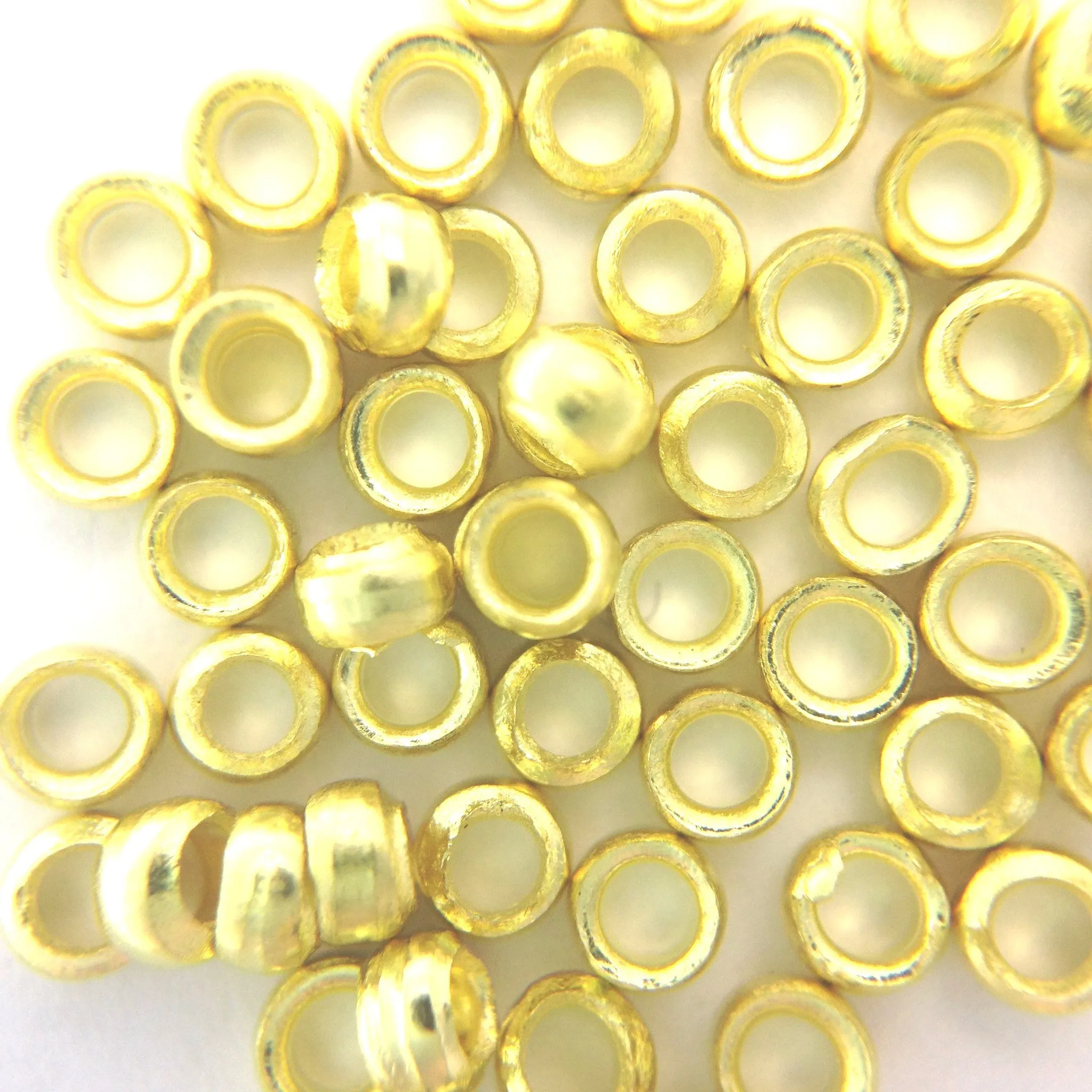 #9 Goldtone French Crimp Bead Raw Brass 5 Gram (~300 pieces)