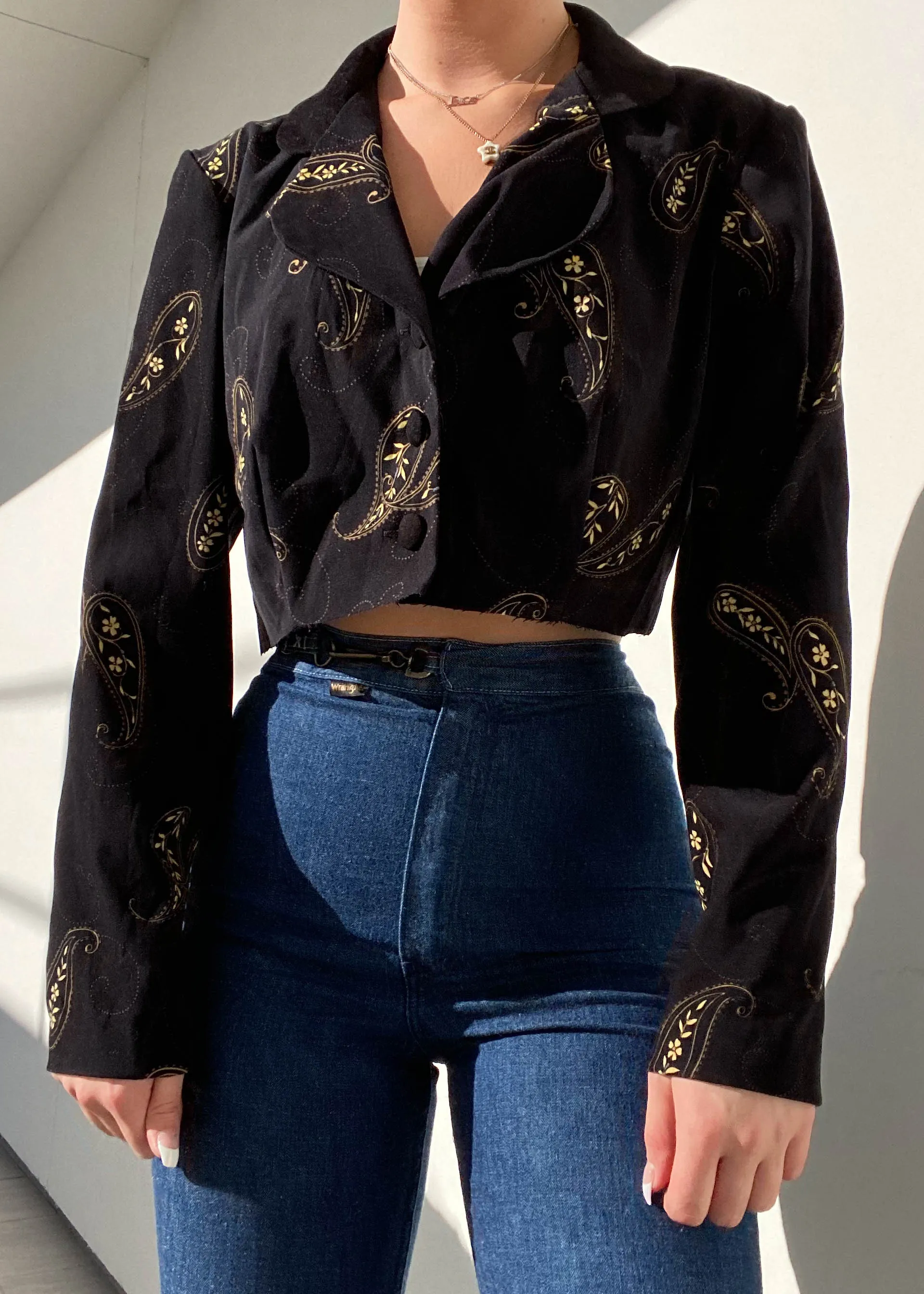 90's Paisley Cropped Blazer (S)