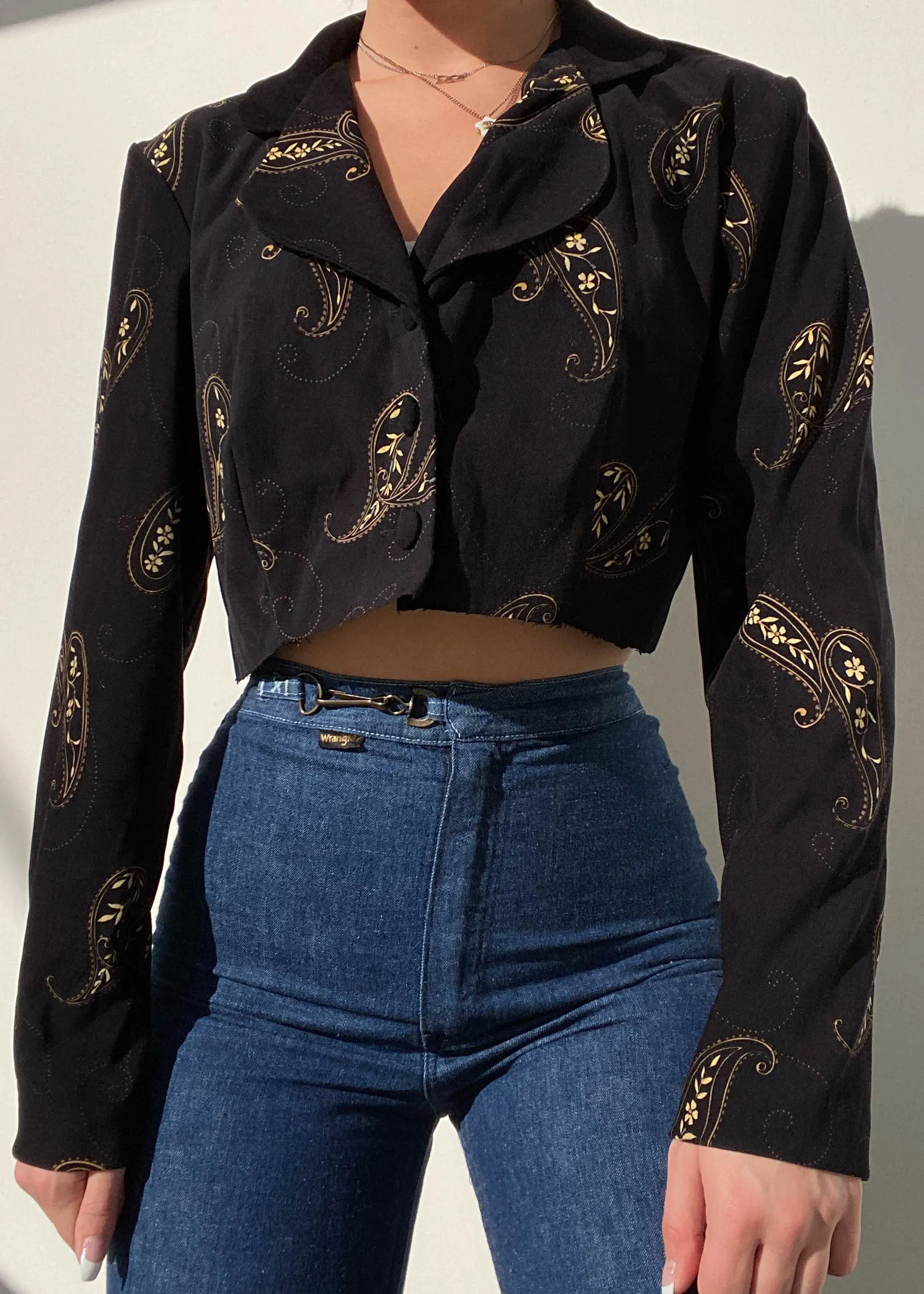 90's Paisley Cropped Blazer (S)