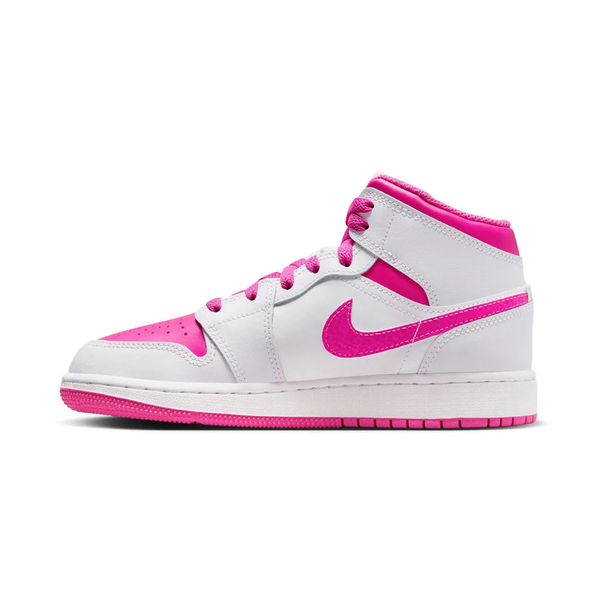 Air Jordan 1 Mid 'Fire Pink' Big Kids' Shoes