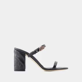 ALEXANDER MCQUEEN Black Heeled Sandals for Women - SS24 Collection