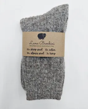 Anna Wool, Cotton and Hemp mix Socks in Grey