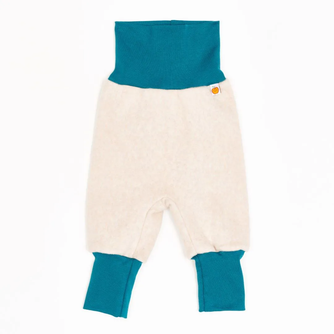 Baby pants "Fleece Nude Marl/Petrol"