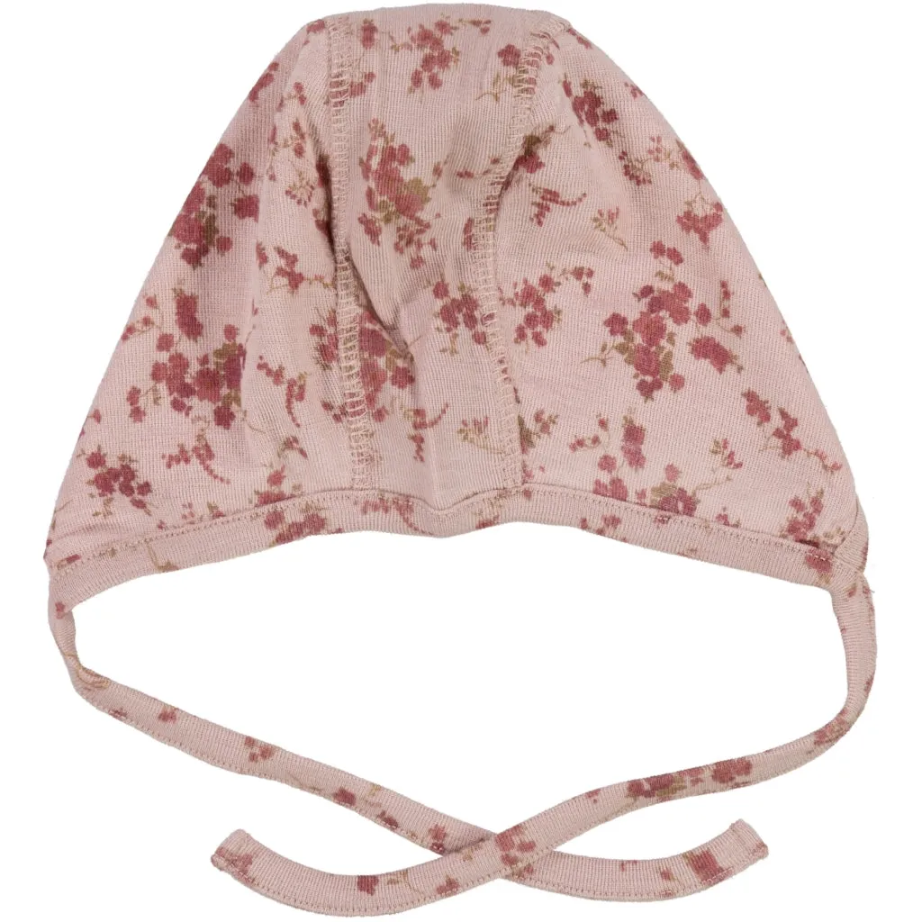 Baby Rib Cap Wool - rose flowers