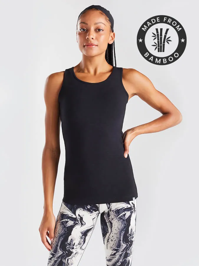 BAM Classic Bamboo Women's Black Vest Top