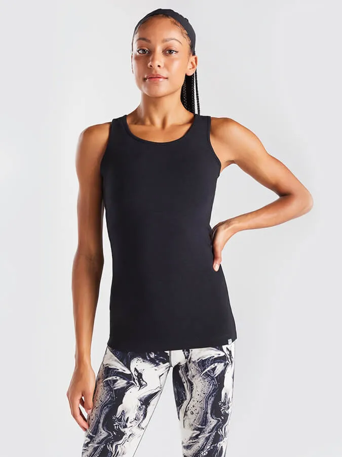 BAM Classic Bamboo Women's Black Vest Top