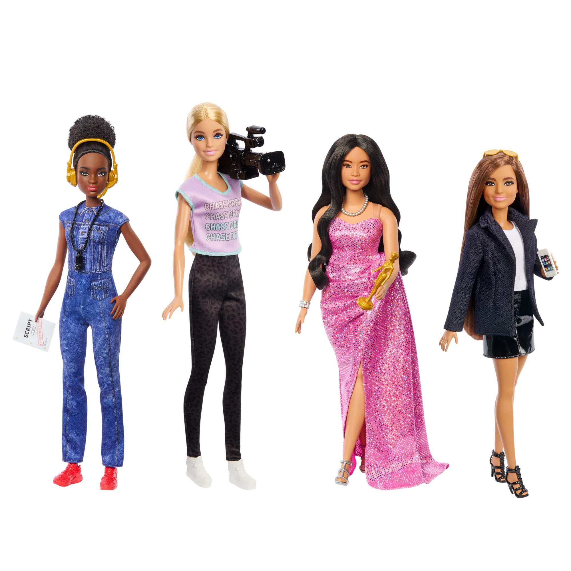 Barbie Careers Women in Film Set Of 4 Dolls With Removable Looks & Accessories