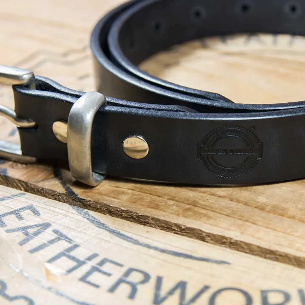 Barnes & Moore Slim Belt - Black/Nickel