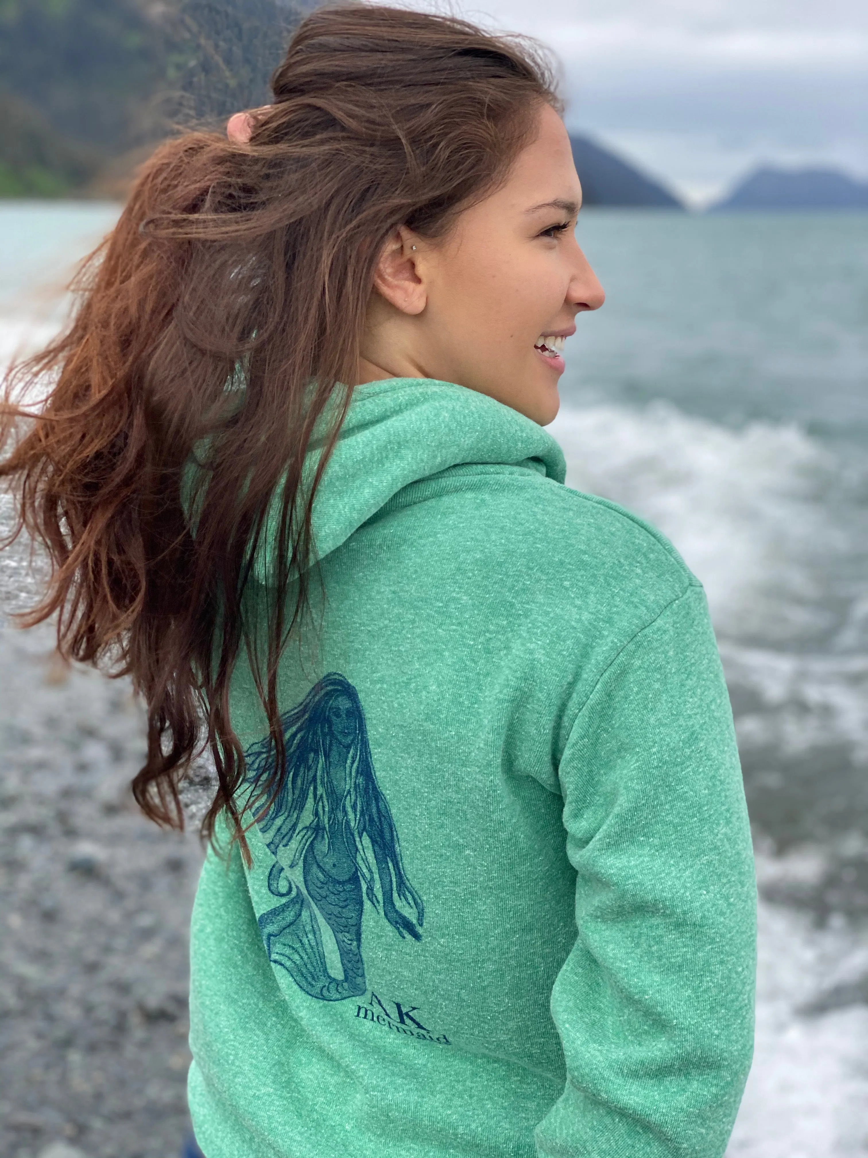 Beach Grass AK Mermaid Triblend Pullover with ALASKA Sleeve $68.00