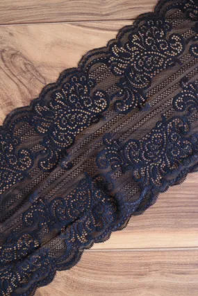 Black 9" Wide Stretch Lace