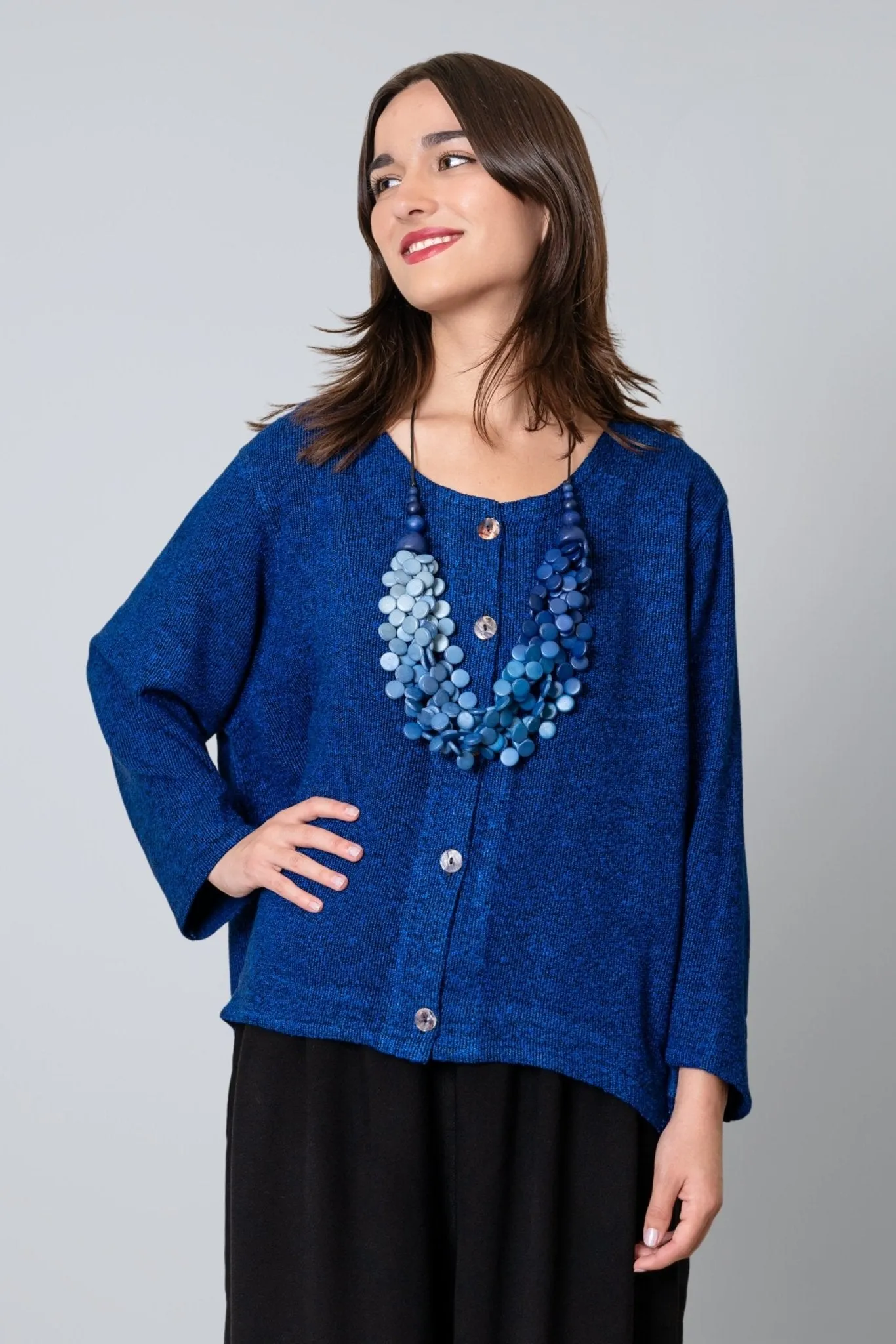 Bouclé Short Jacket - Electric Blue