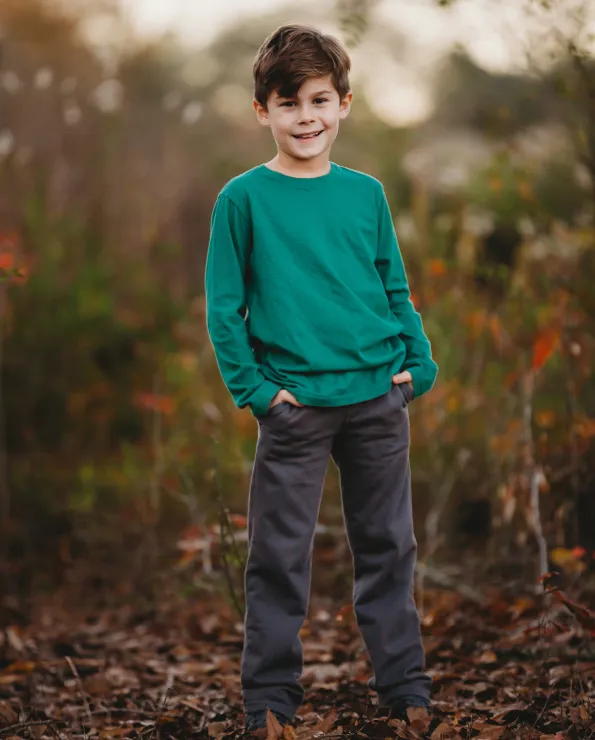 Boys Soft Cotton Fleece Straight Leg Pocket Pant | Dark Navy