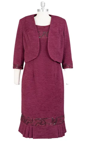 Brianna Milay Jkt Dress 28981C-Burgundy