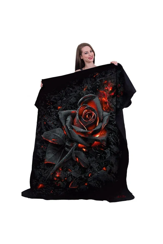 Burnt Rose - Fleece Blanket With Double Sided Print