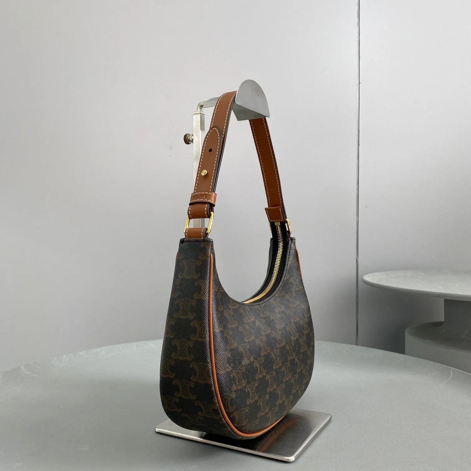 CE Ava Bag In Triomphe Canvas Brown For Women 9in/23.5cm 193952BZJ.04LU