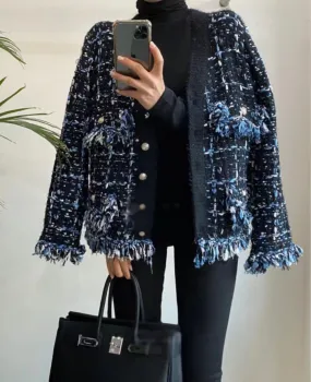 CHA CHA Knit Tweed Tassels Jacket