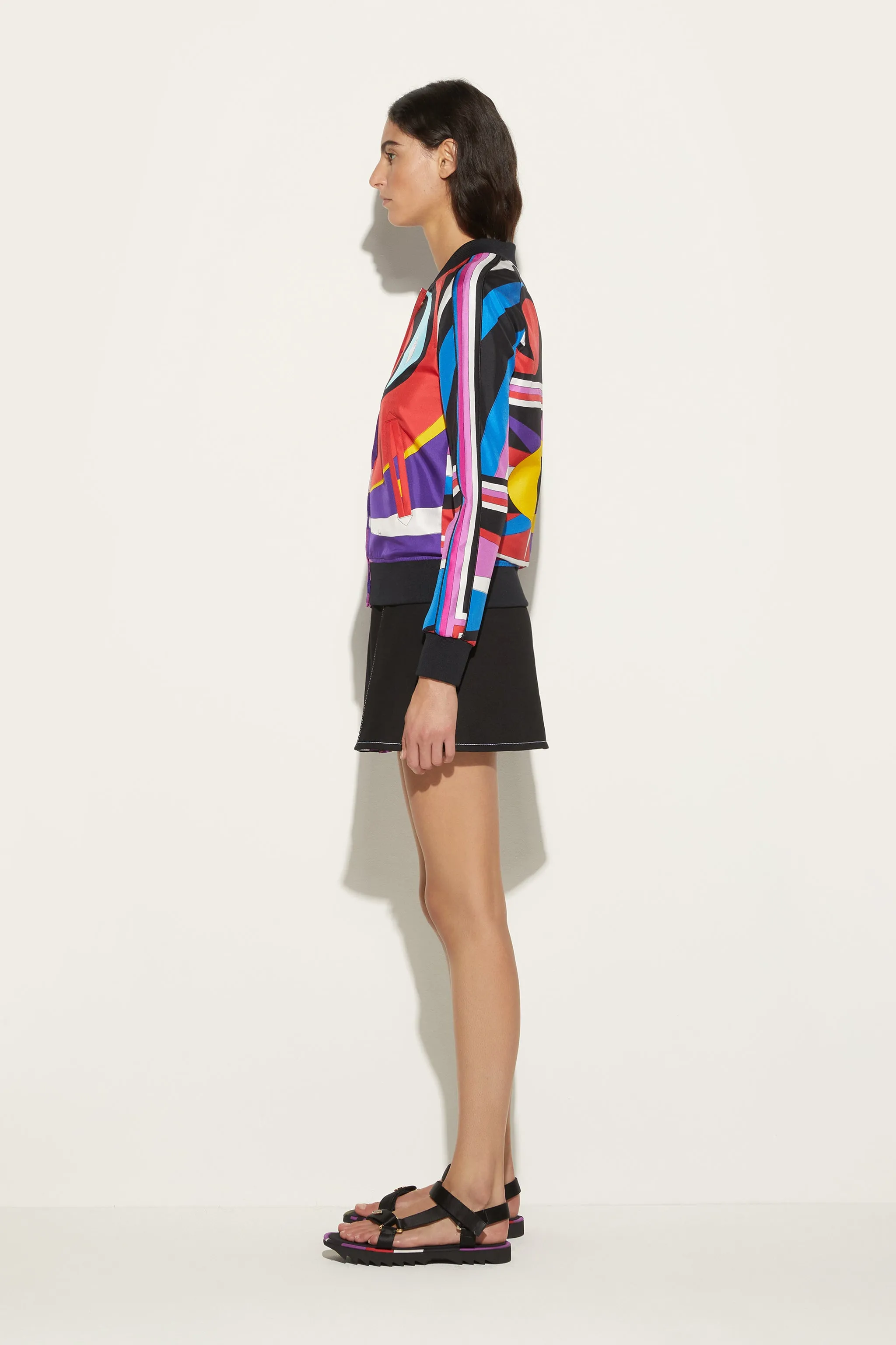 Cigni-Print Silk-Twill Bomber Jacket