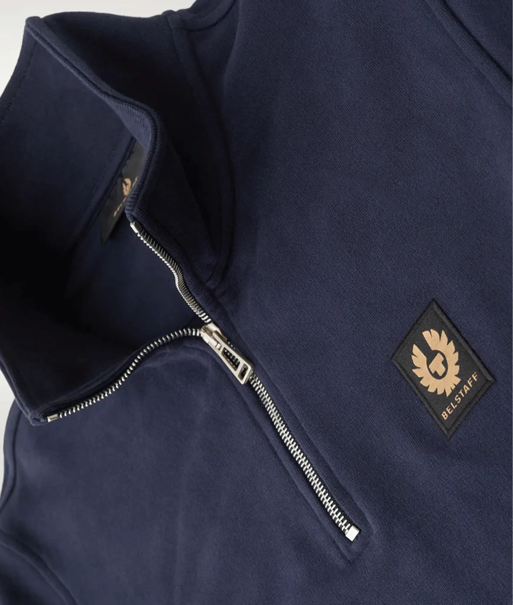 Cotton Fleece Quarter Zip Sweatshirt - Navy