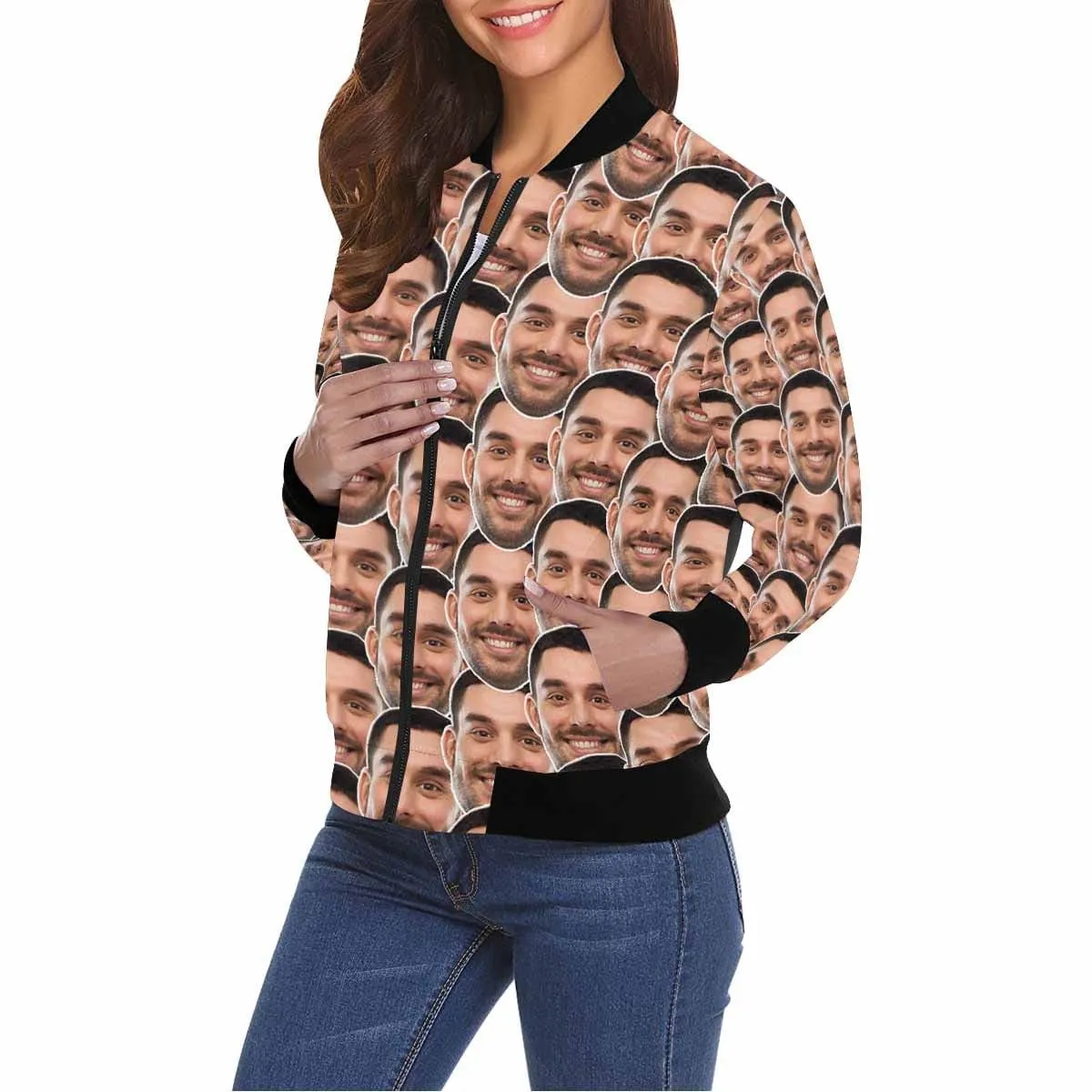 Custom Boyfriend Face Women's Casual Jacket