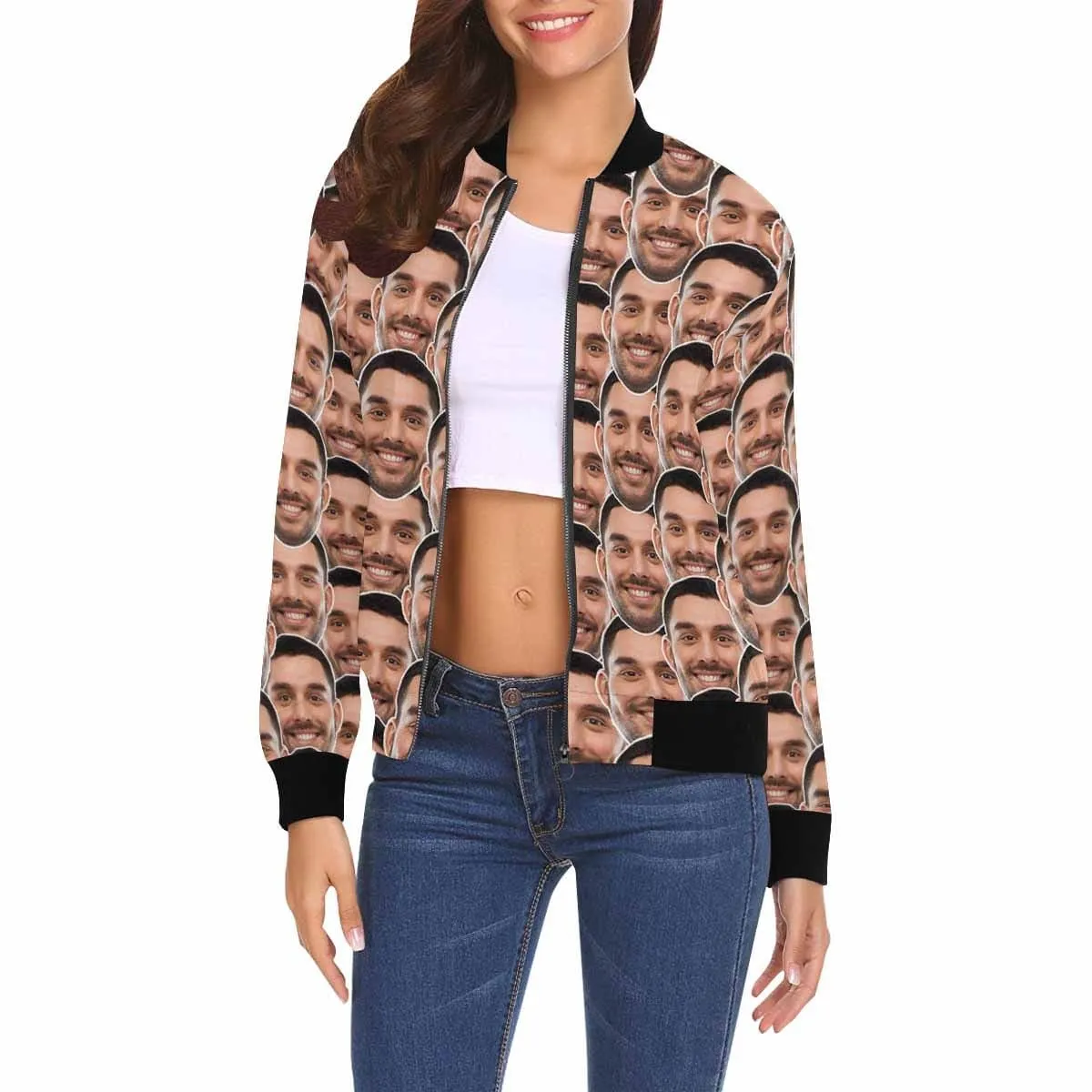 Custom Boyfriend Face Women's Casual Jacket