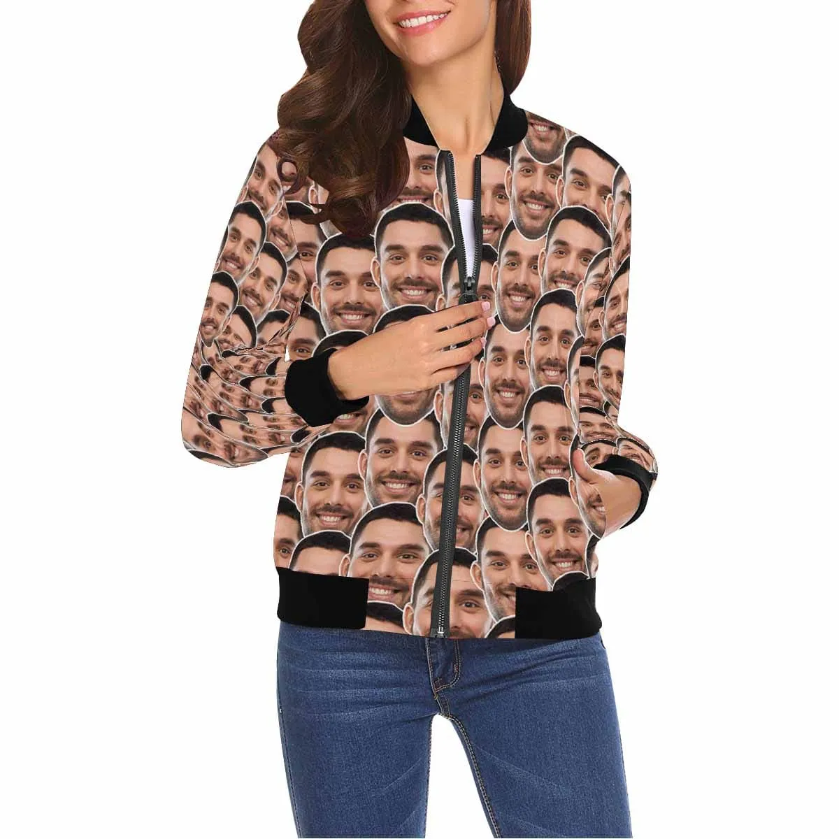 Custom Boyfriend Face Women's Casual Jacket