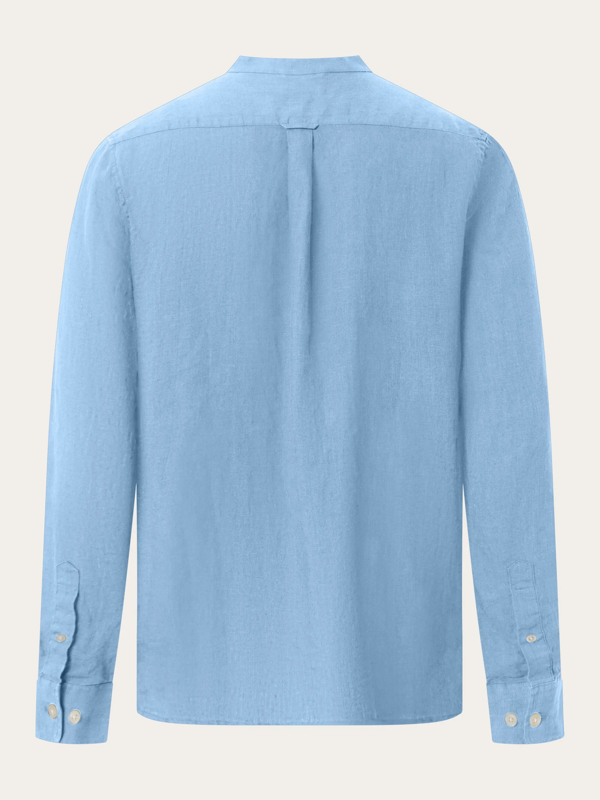 Custom fit linen stand collar shirt - Airy Blue