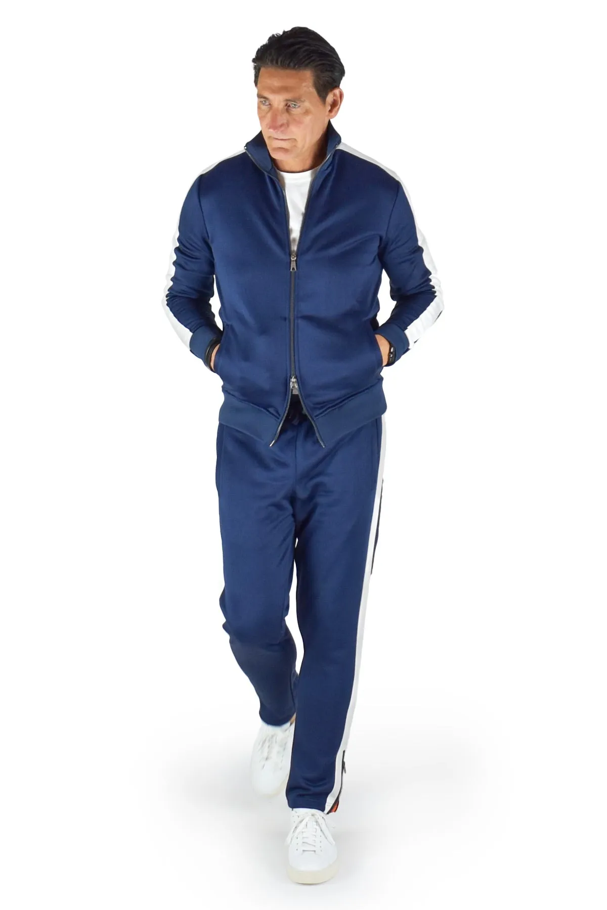 David August Tracksuit in Navy with White Trim