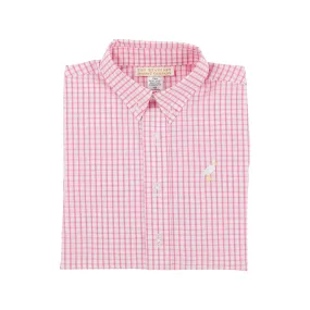 Dean's List Dress Shirt - Hamptons Hot Pink Windowpane with Multicolor Stork