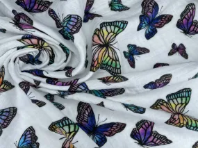 Double Gauze Muslin Butterflies Digital print Fabric