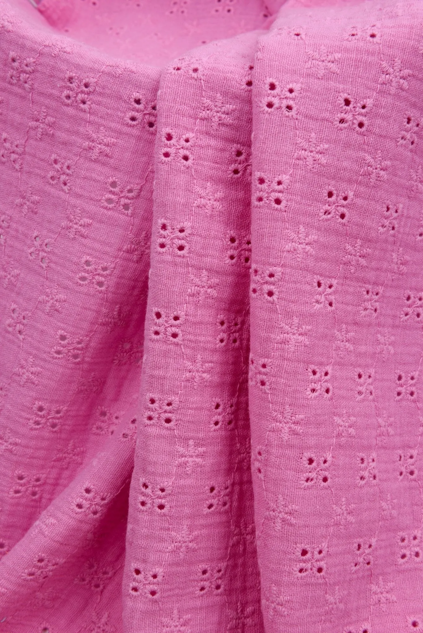 Double Layered Gauze Muslin Fabric With Embroidery