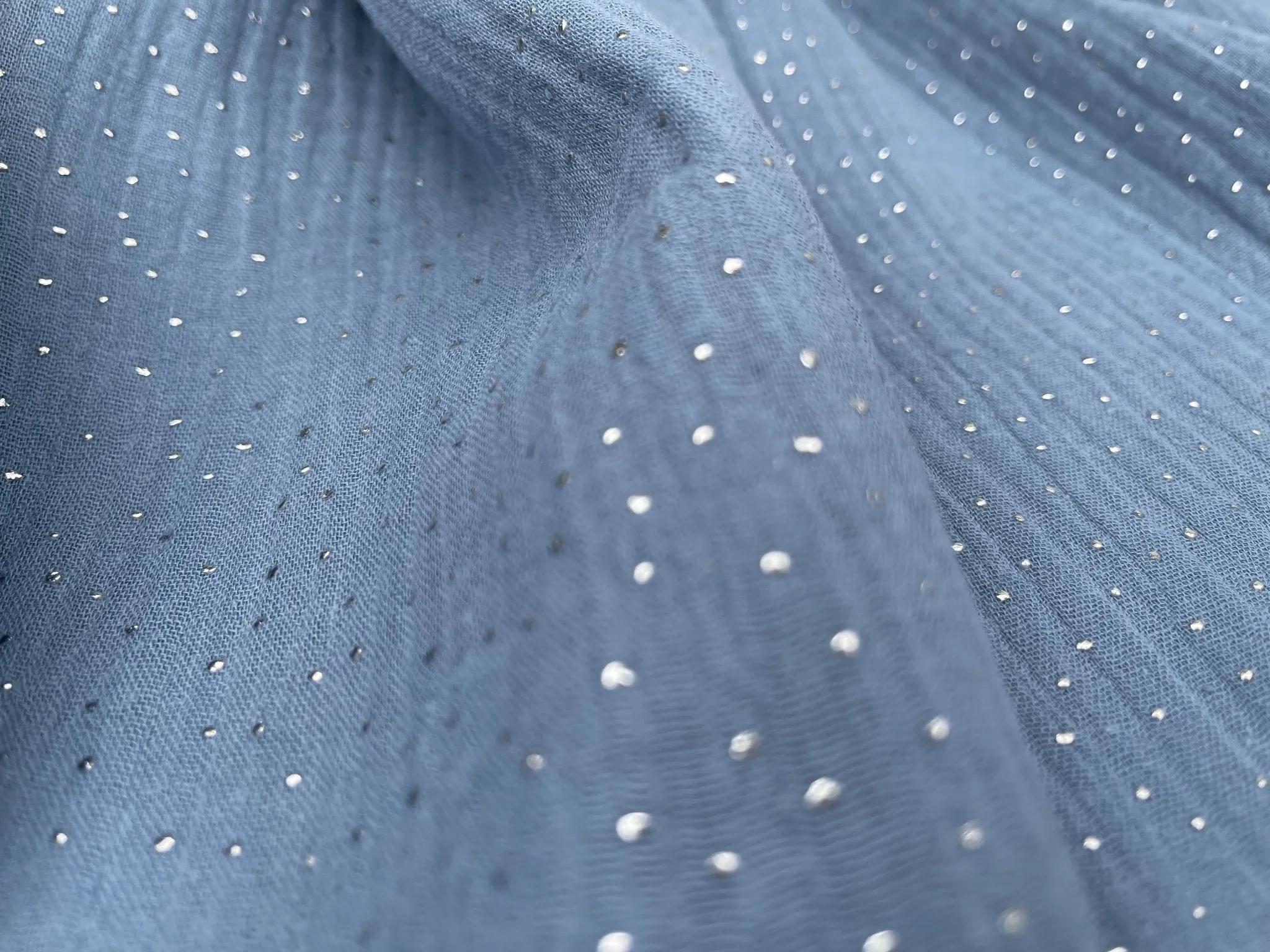 Double layered gauze muslin fabric with stone drops