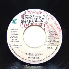 ECHOBINE "People Fe Live" RARE DIGITAL DANCEHALL REGGAE 7"