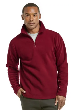 ET TU MEN'S POLAR FLEECE QUARTER PULLOVER (PF1000E_BURG)