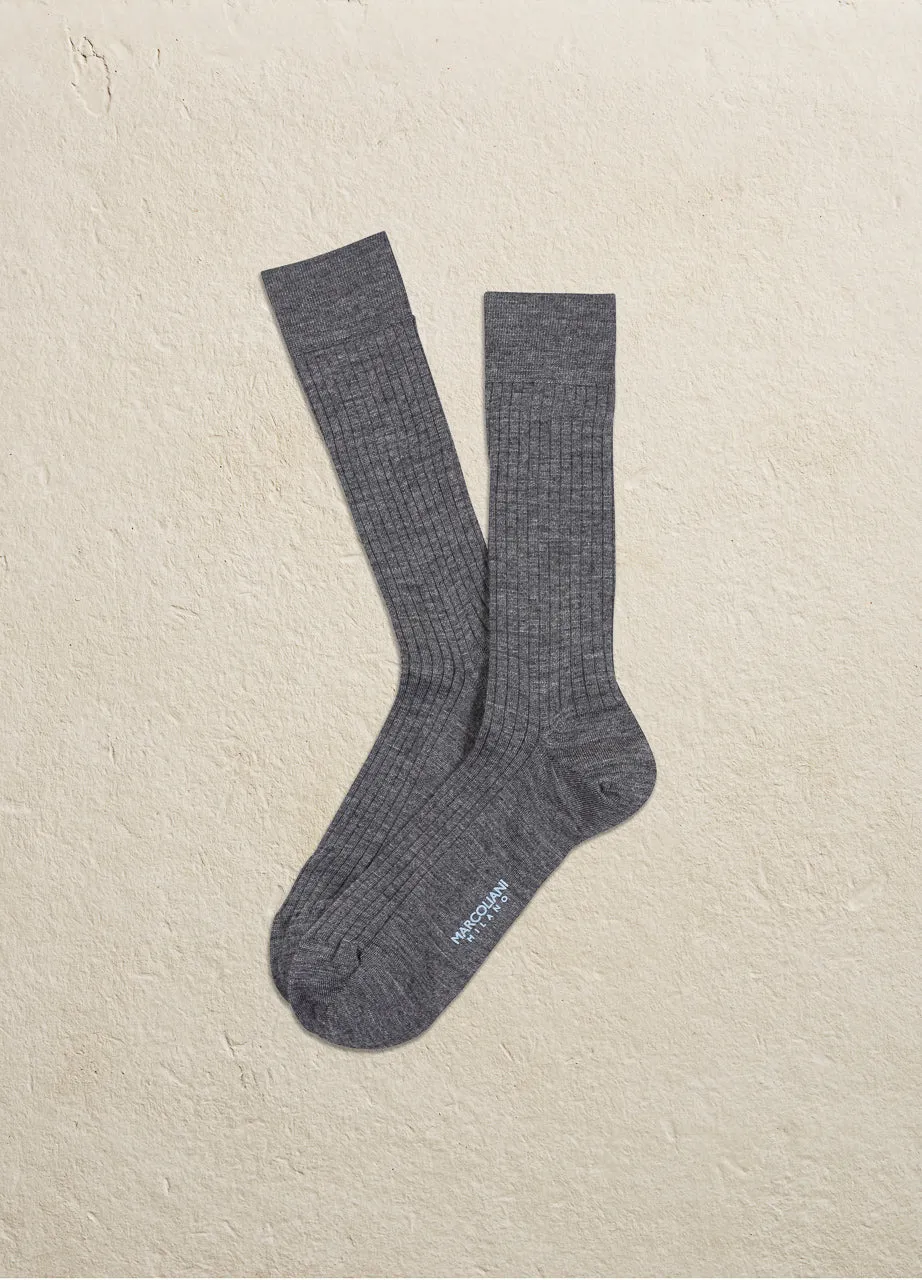 Extrafine Merino Ribbed Dress Sock Over the Calf MAR2740L