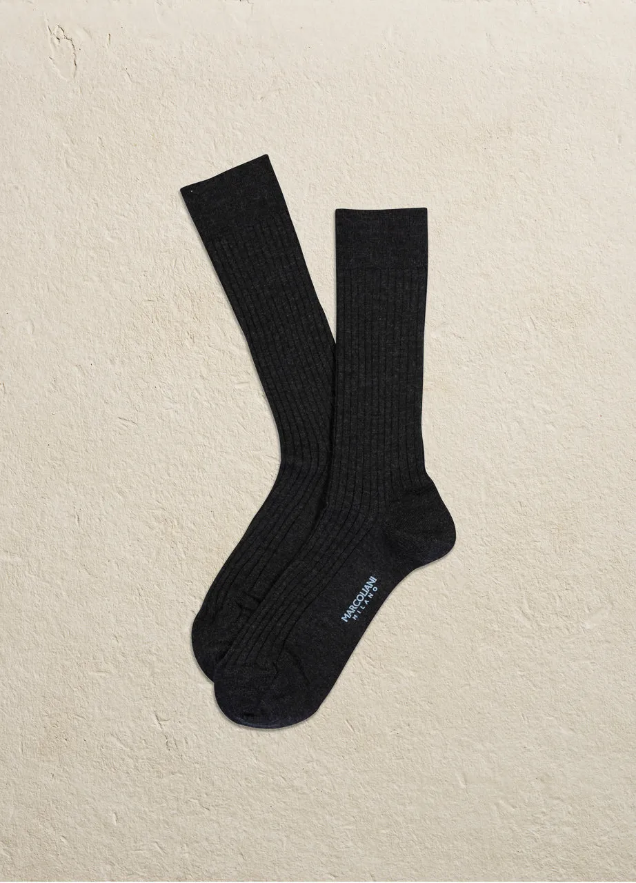 Extrafine Merino Ribbed Dress Sock Over the Calf MAR2740L