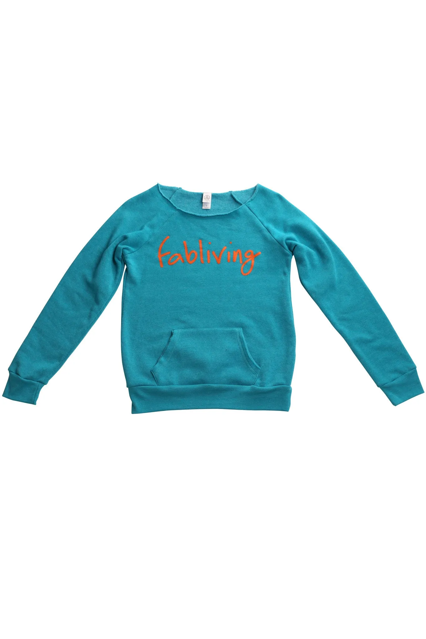 fabliving cozy off-the-shoulder (pool blue/orange)