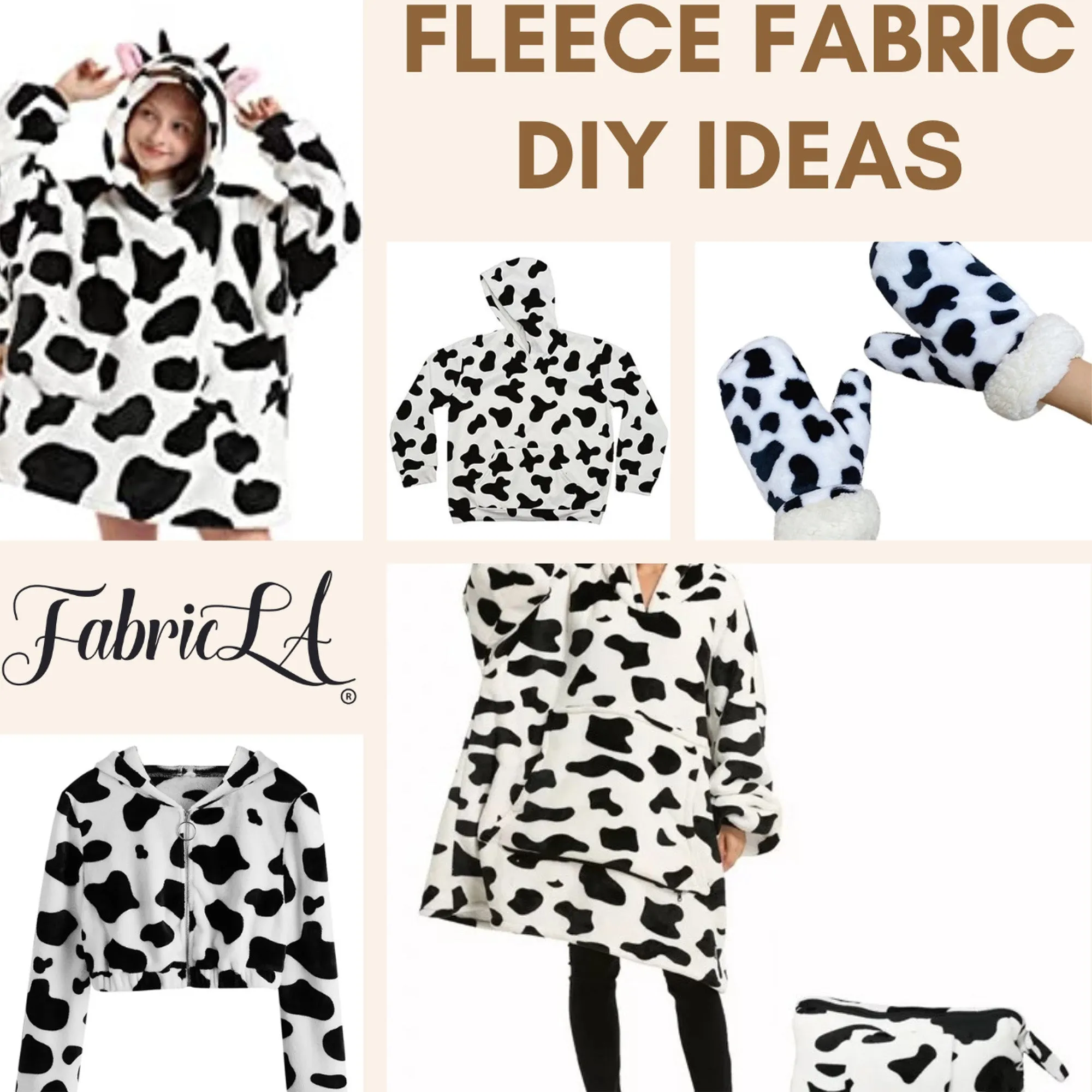 Fleece Fabric By The Yard | Zebra - White Black