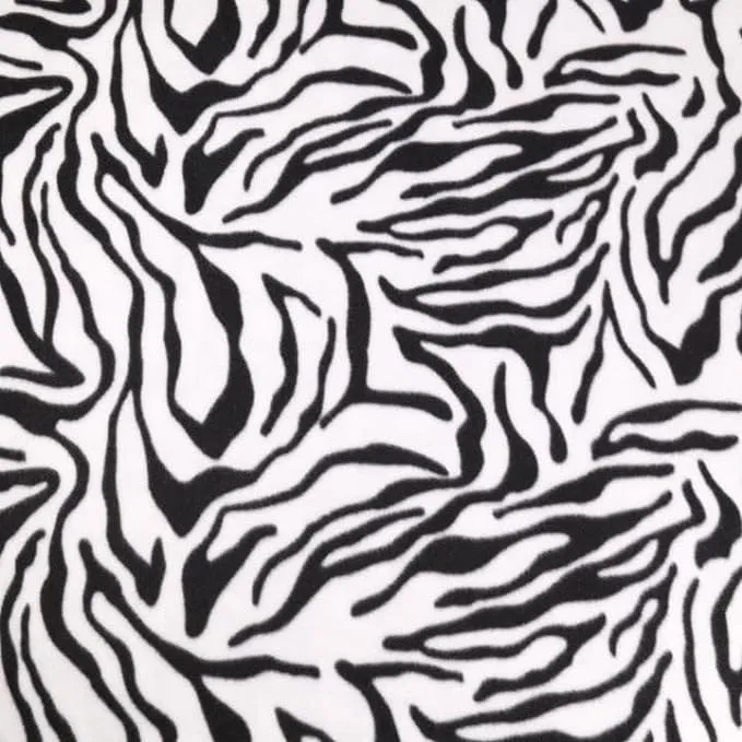 Fleece Fabric By The Yard | Zebra - White Black