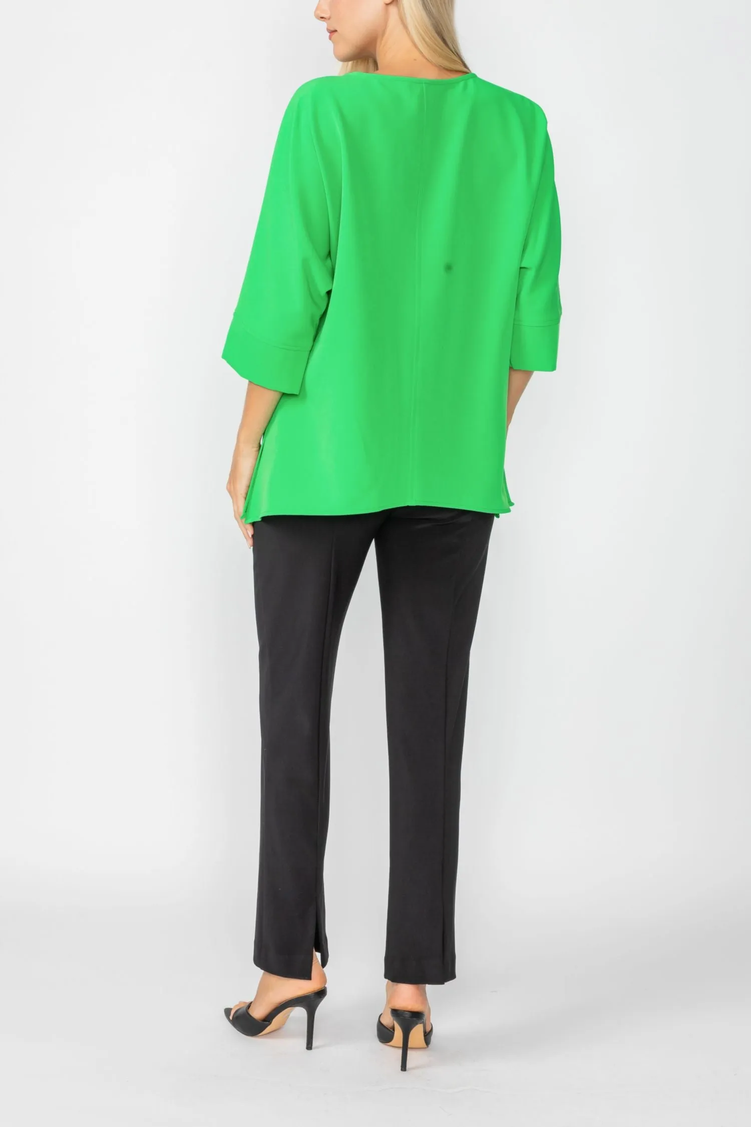 Green Zip Up Tunic With Laser Cut